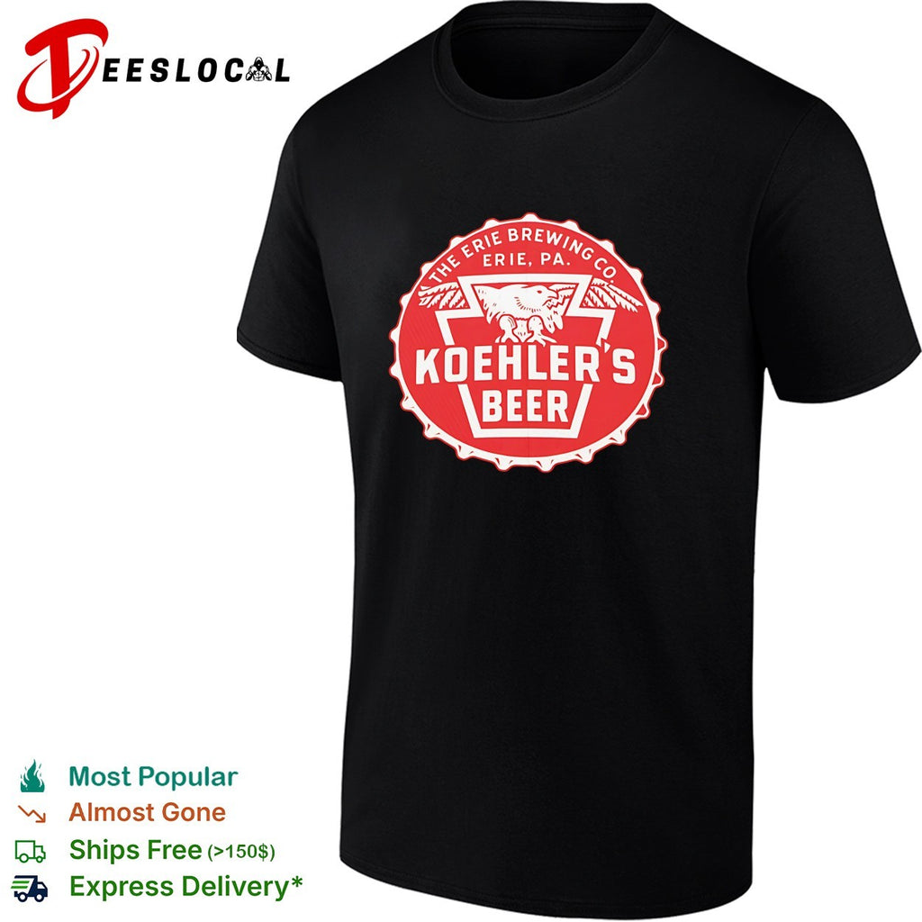 Koehlers Beer Erie Brewing Co Erie PA eagle bottle cap vintage shirt