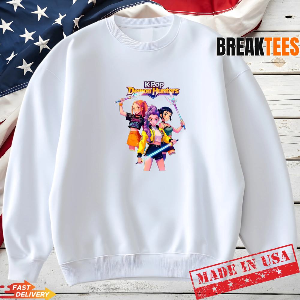 Kpop Demon Hunters Official Style T-Shirt – Battle Ready Anime Girls Graphic Tee – K-Pop Fan Merch Shirt