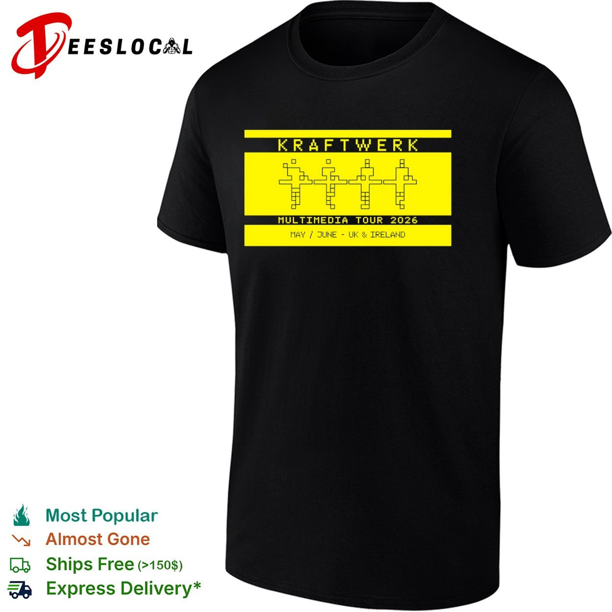 Kraftwerk Multimedia Tour 2026 May June UK Ireland Music Electronic Band tour shirt