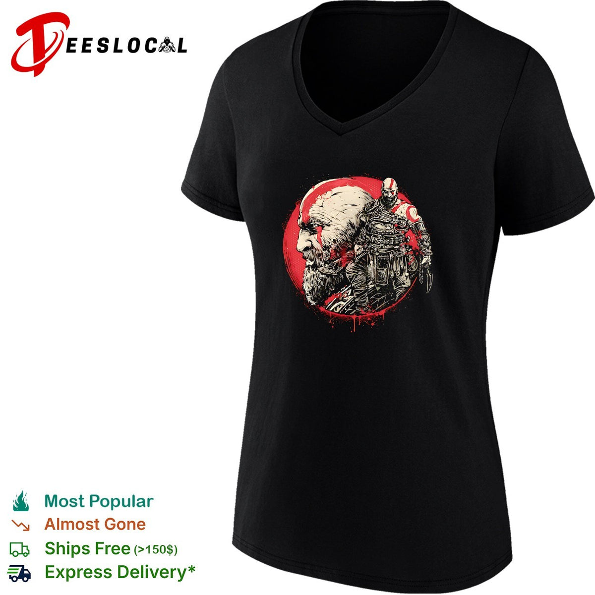 Kratos from God of War Born of Chaos and Destruction shirt