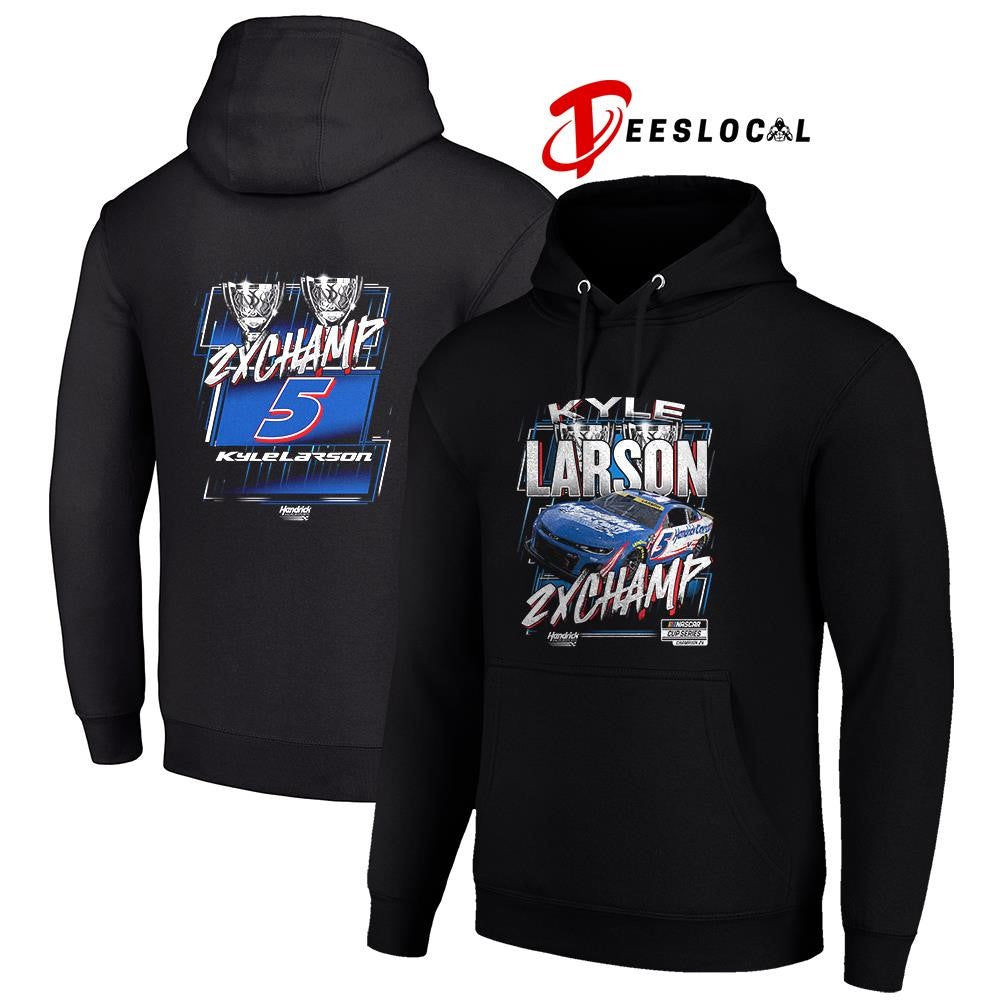 Kyle Larson Hendrick 5 Motorsports Team collection NASCAR Cup Series 2x champion trophy car shirt