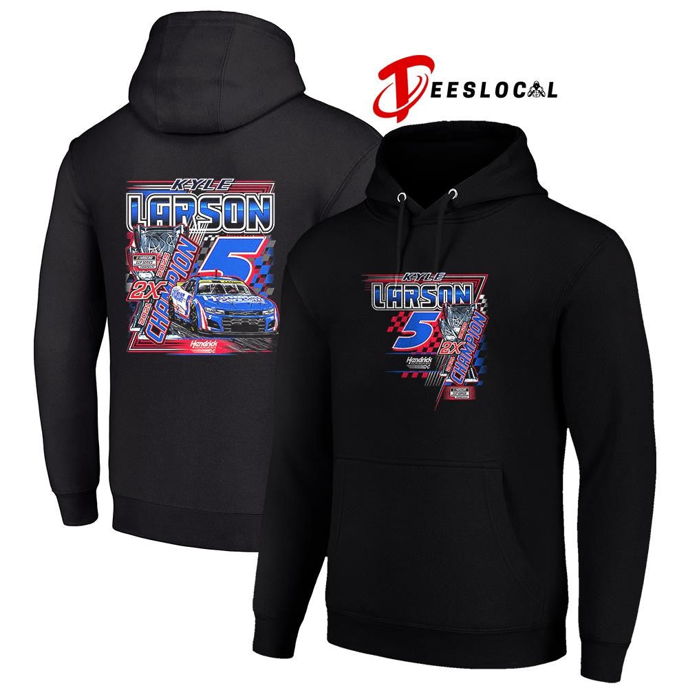 Kyle Larson Hendrick 5 Motorsports Team collection NASCAR Cup Series champion car signature shirt