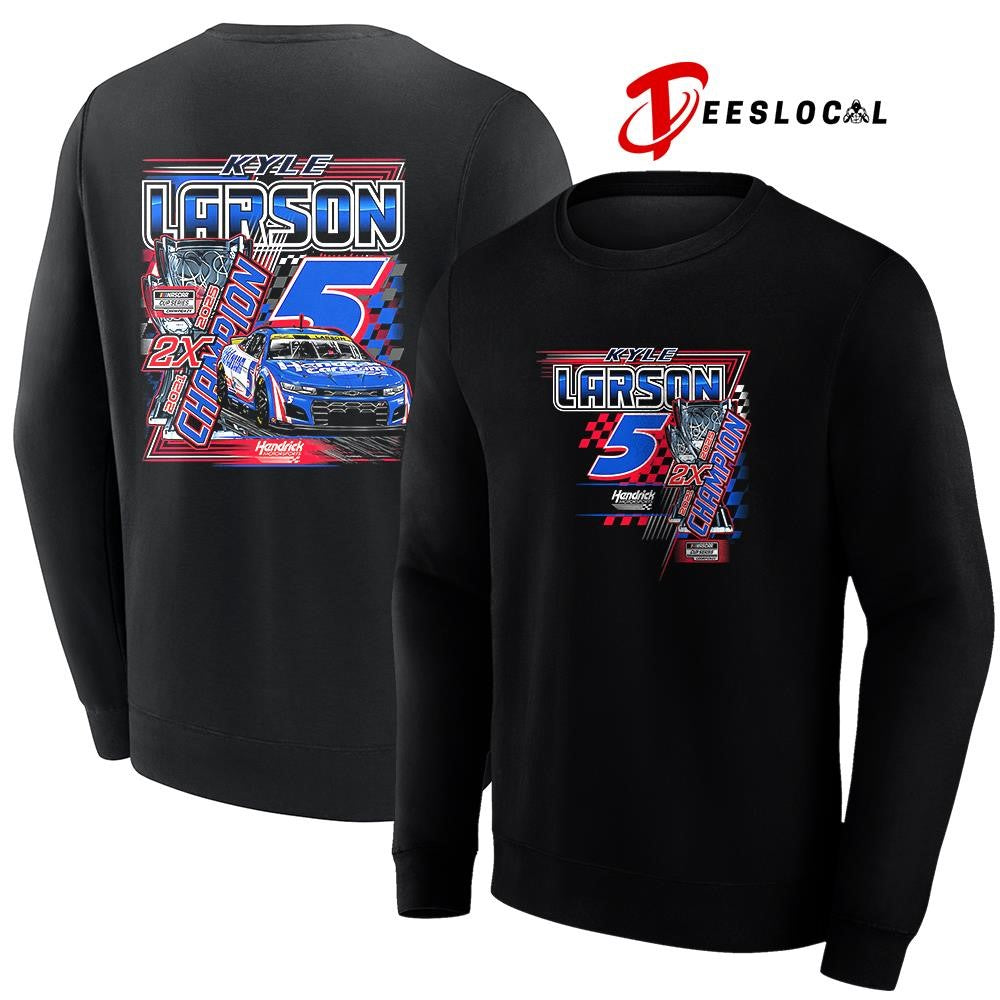 Kyle Larson Hendrick 5 Motorsports Team collection NASCAR Cup Series champion car signature shirt