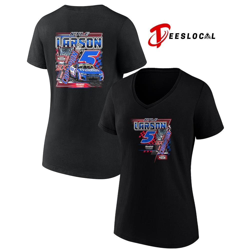 Kyle Larson Hendrick 5 Motorsports Team collection NASCAR Cup Series champion car signature shirt