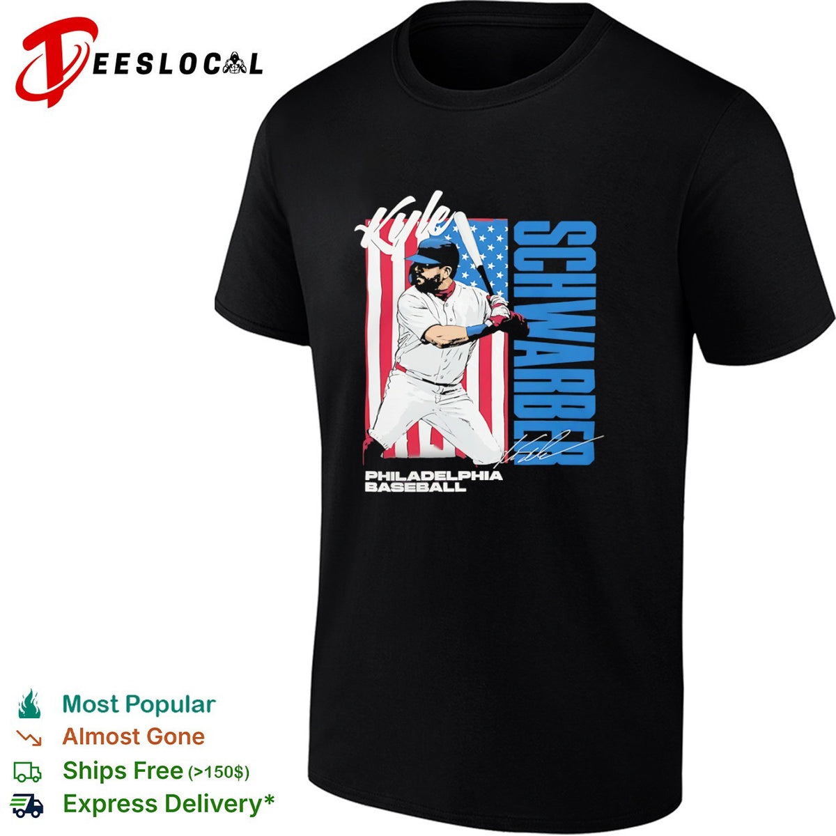 Kyle Schwarber Philadelphia Baseball MLB American Flag Player shirt