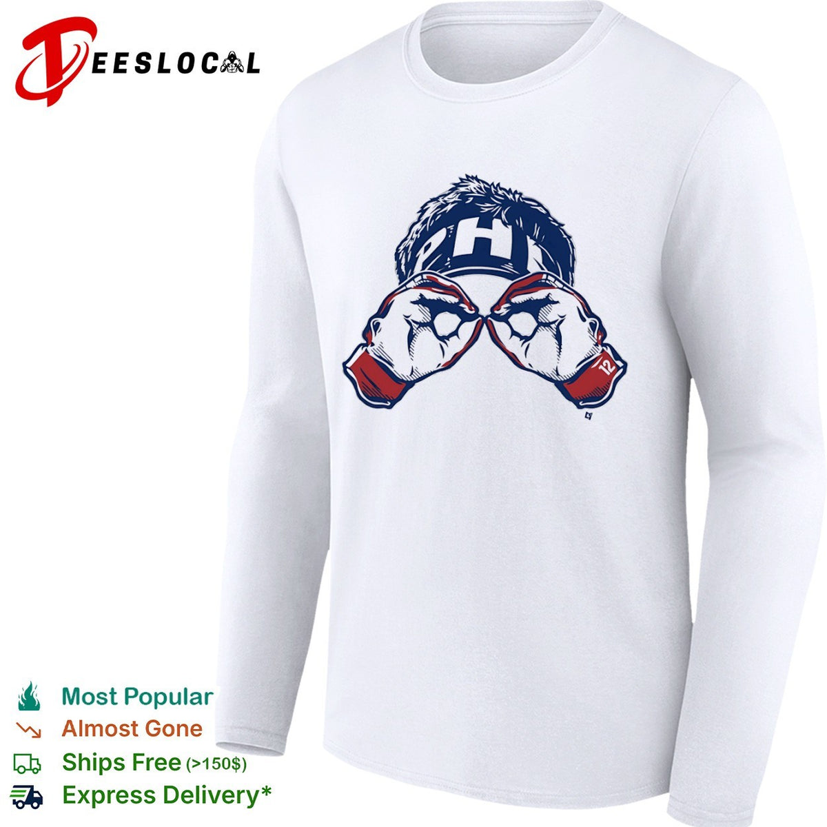 Kyle Schwarber Philadelphia Phillies hand goggles 12 shirt