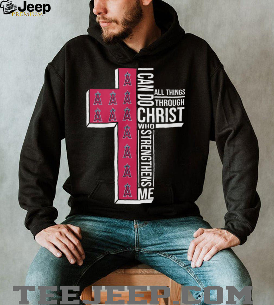 LA Angels Religious Baseball Shirt Bible Verse Cross Graphic Tee