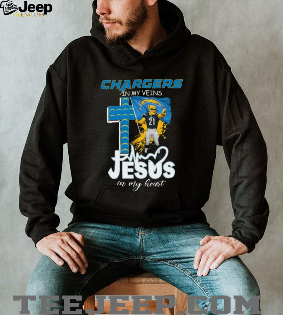 LA Chargers In My Veins Jesus In My Heart Christian Fan Coffee T Shirt