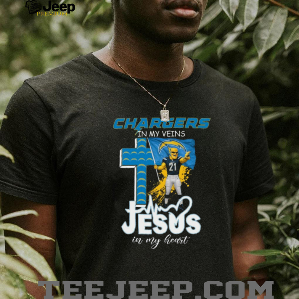 LA Chargers In My Veins Jesus In My Heart Christian Fan Coffee T Shirt