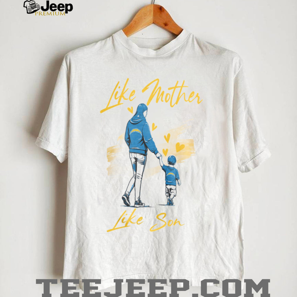 LA Chargers Mom Life T Shirt Powder Blue & Gold Football Mom T Shirt