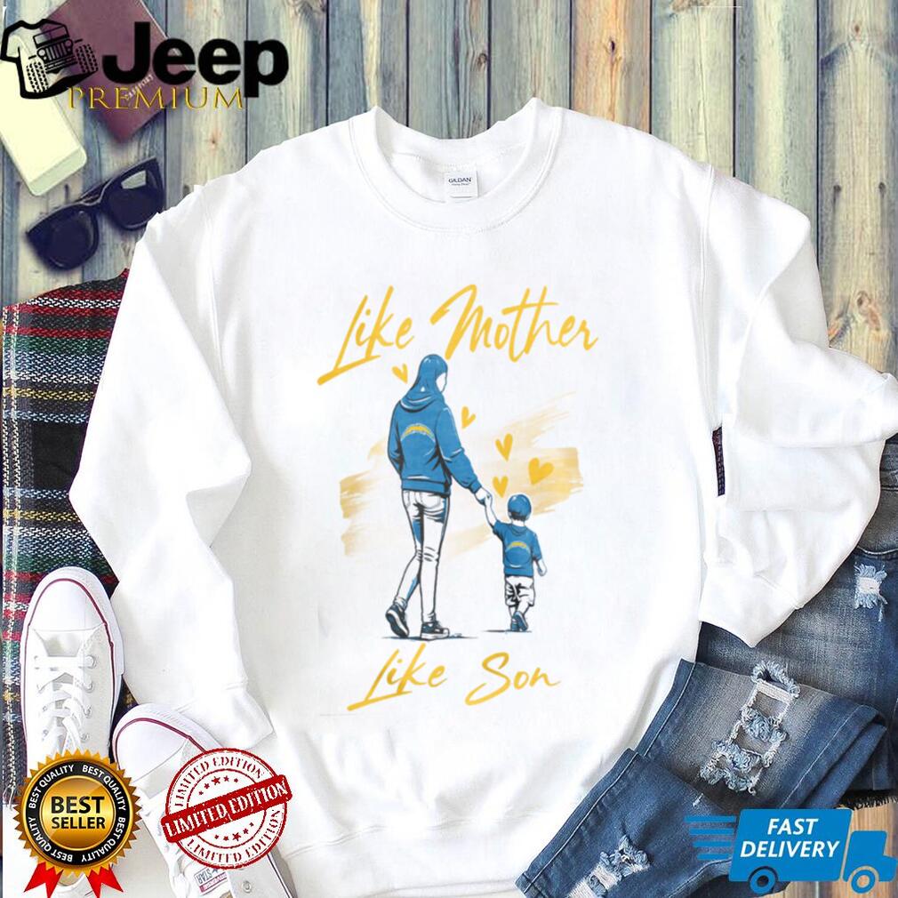 LA Chargers Mom Life T Shirt Powder Blue & Gold Football Mom T Shirt