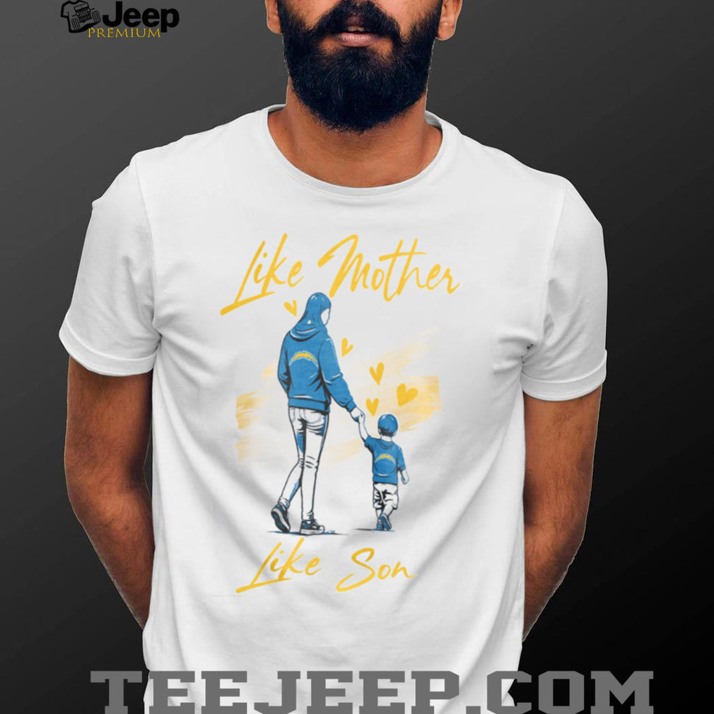 LA Chargers Mom Life T Shirt Powder Blue & Gold Football Mom T Shirt