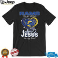 LA Rams In My Veins Jesus In My Heart Heartbeat Graphic T Shirt