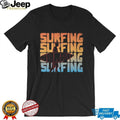 Retro Stacked “Surfing” Text Silhouette Vintage Summer Surf T shirt