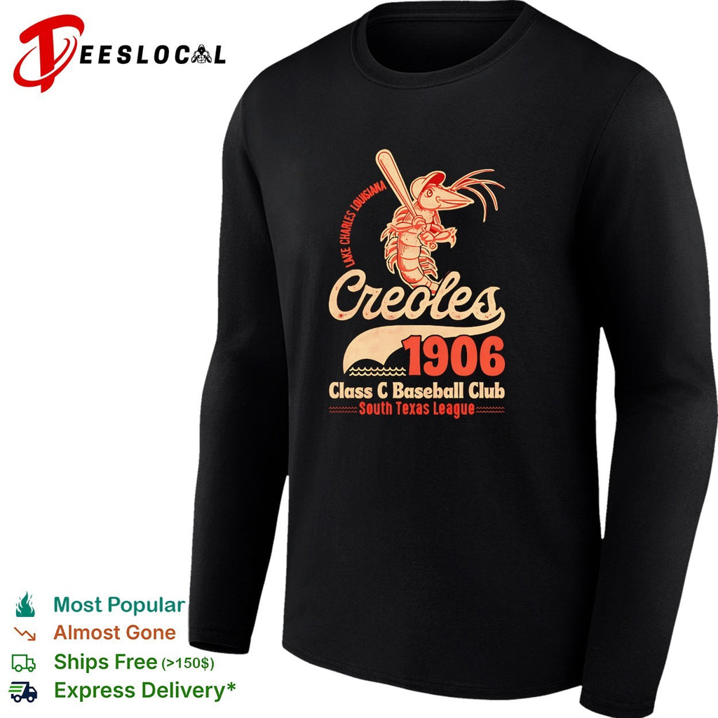 Lake Charles Louisiana Creoles 1906 Class C Baseball crawfish mascot vintage art shirt