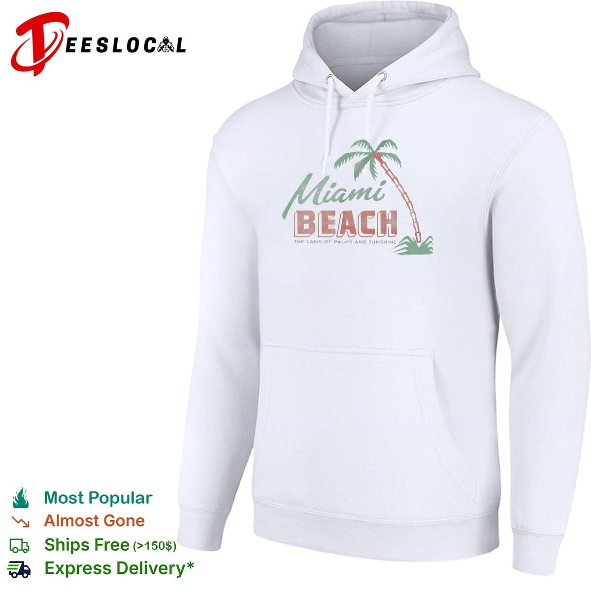 Land of palms and sunshine beach vintage badge shirt
