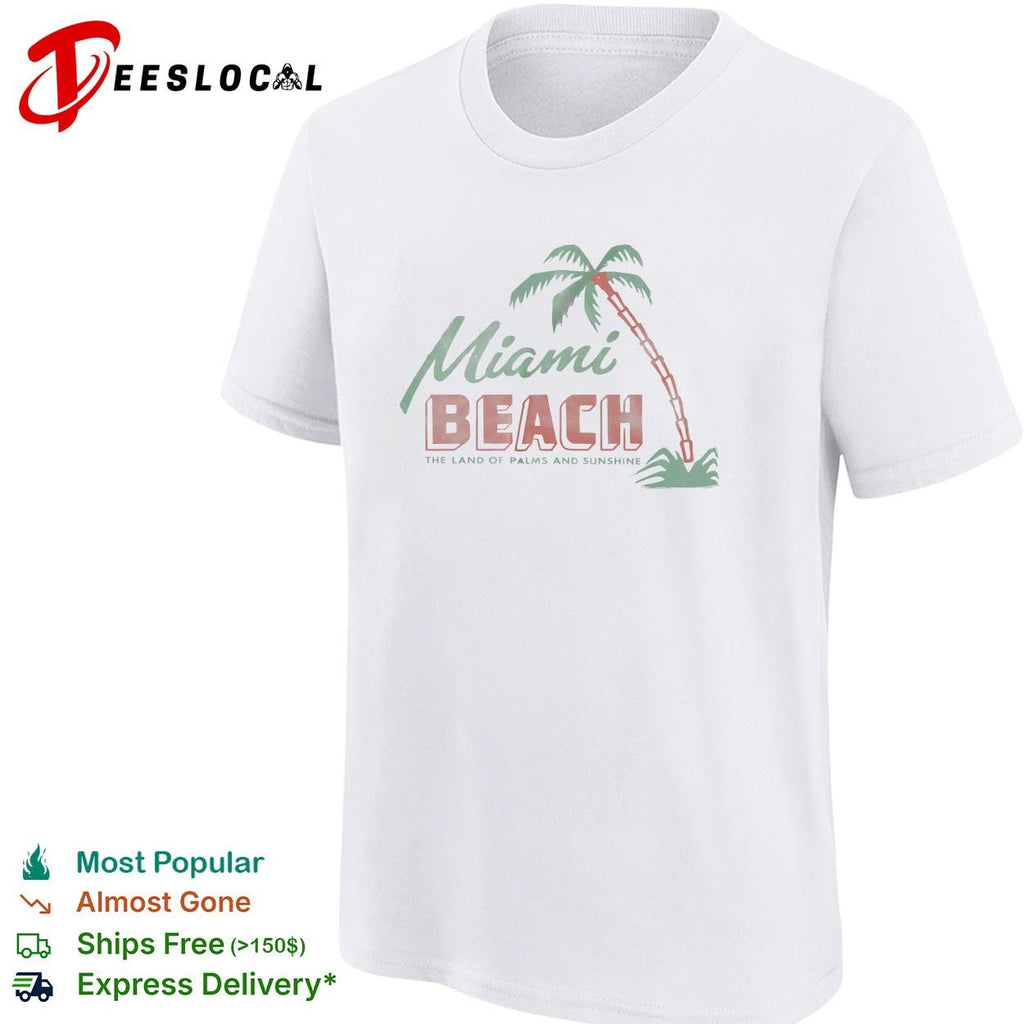 Land of palms and sunshine beach vintage badge shirt