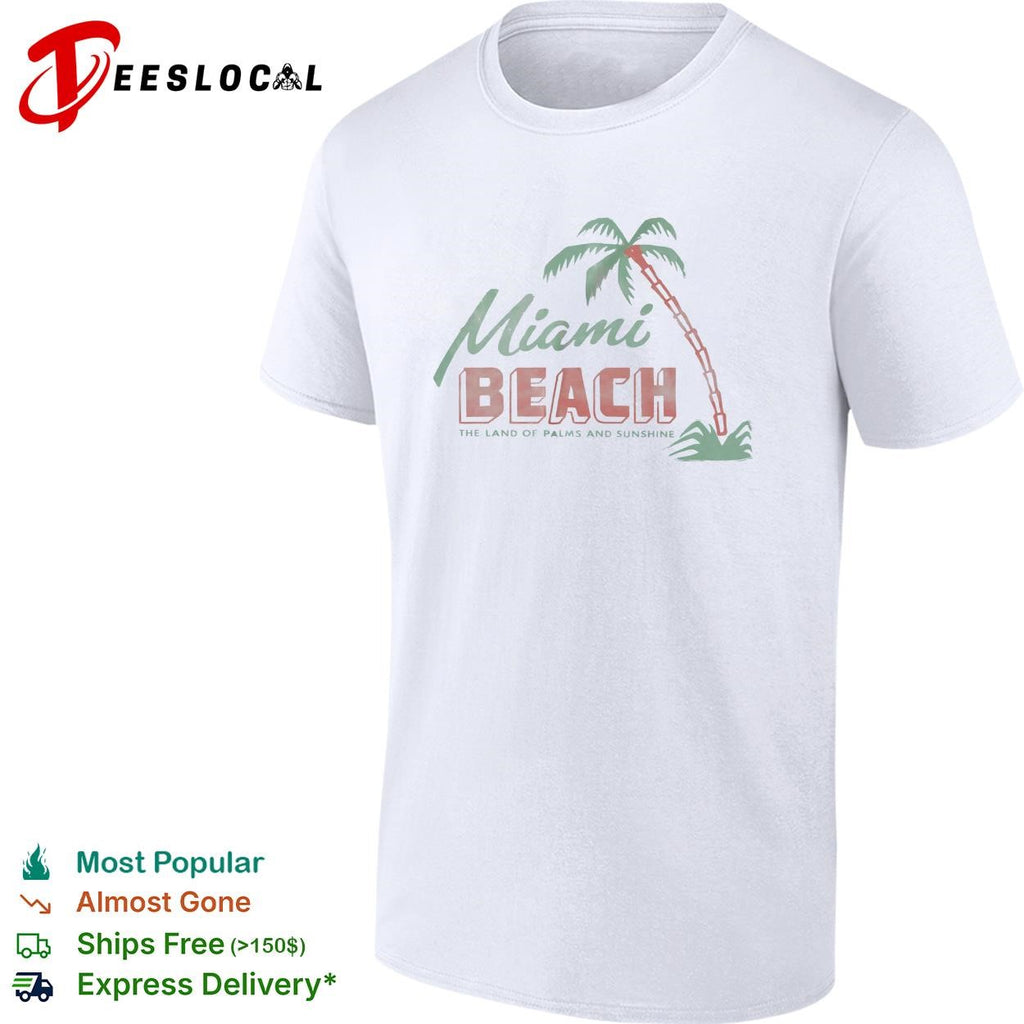 Land of palms and sunshine beach vintage badge shirt