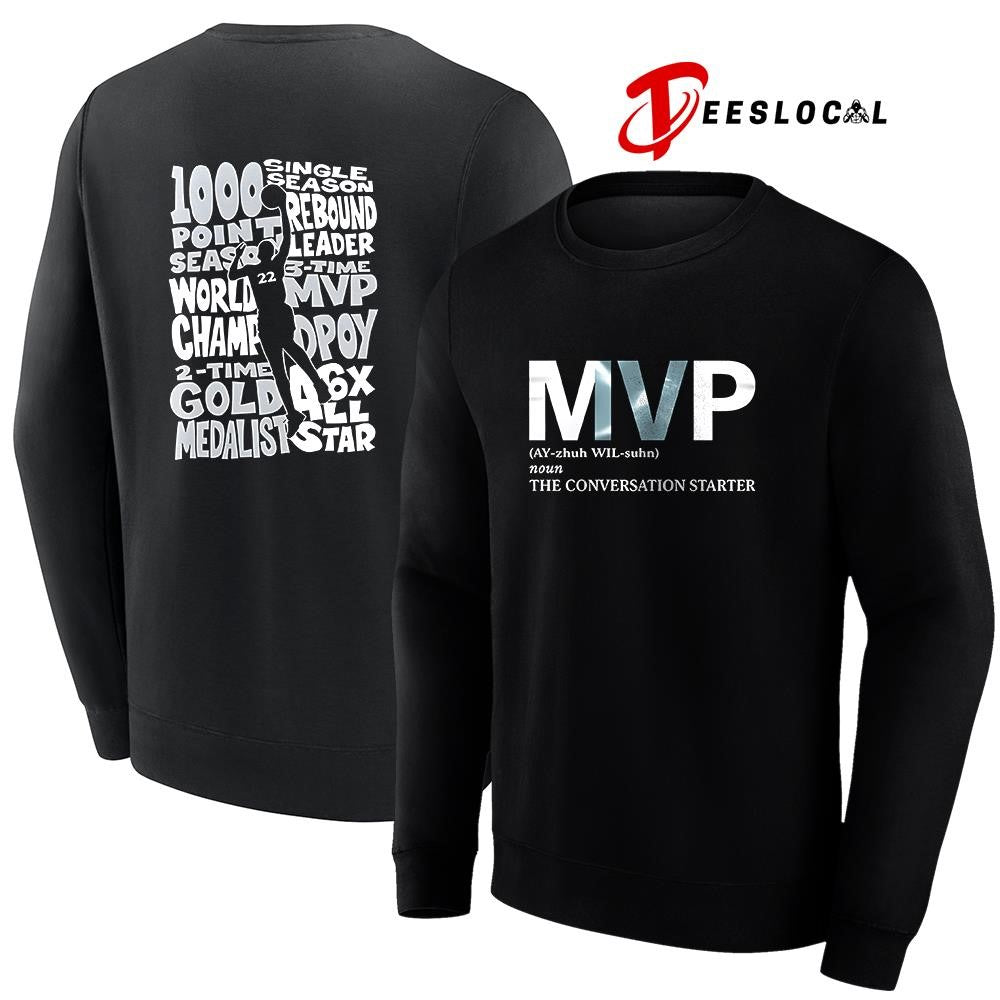 Las Vegas Aces Aja Wilson MVP 1000 point season silhouette graphic shirt