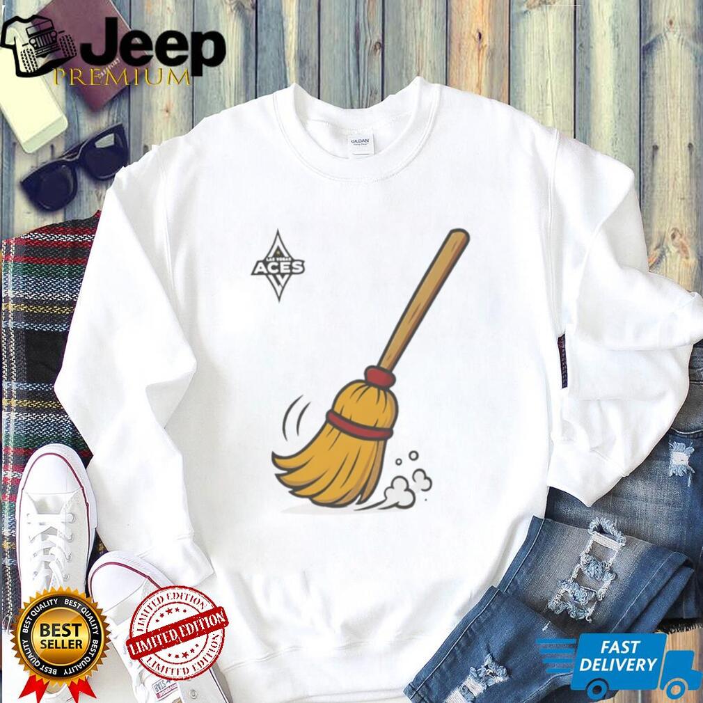 Las Vegas Aces WNBA Basketball Broom Sweep Graphic T Shirt