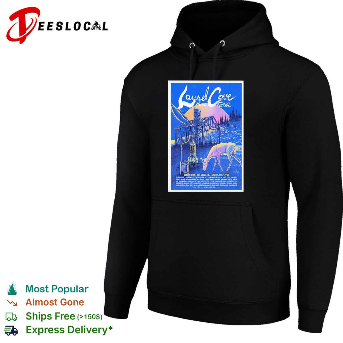 Laurel Cove Music Festival concert poster deer nature art shirt