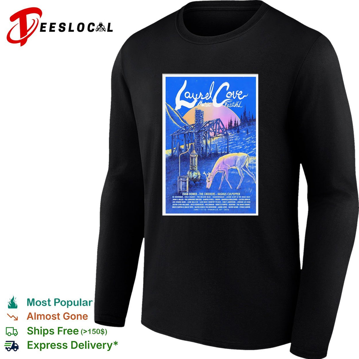 Laurel Cove Music Festival concert poster deer nature art shirt