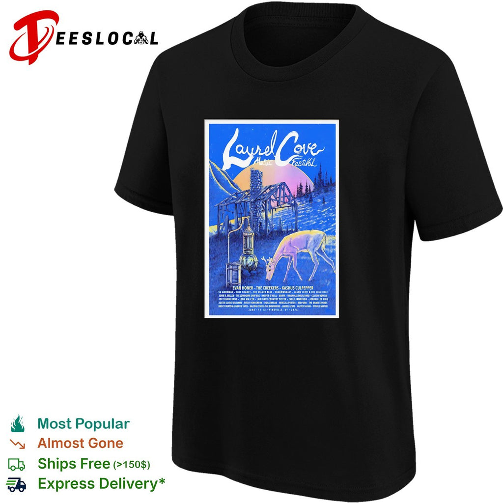 Laurel Cove Music Festival concert poster deer nature art shirt