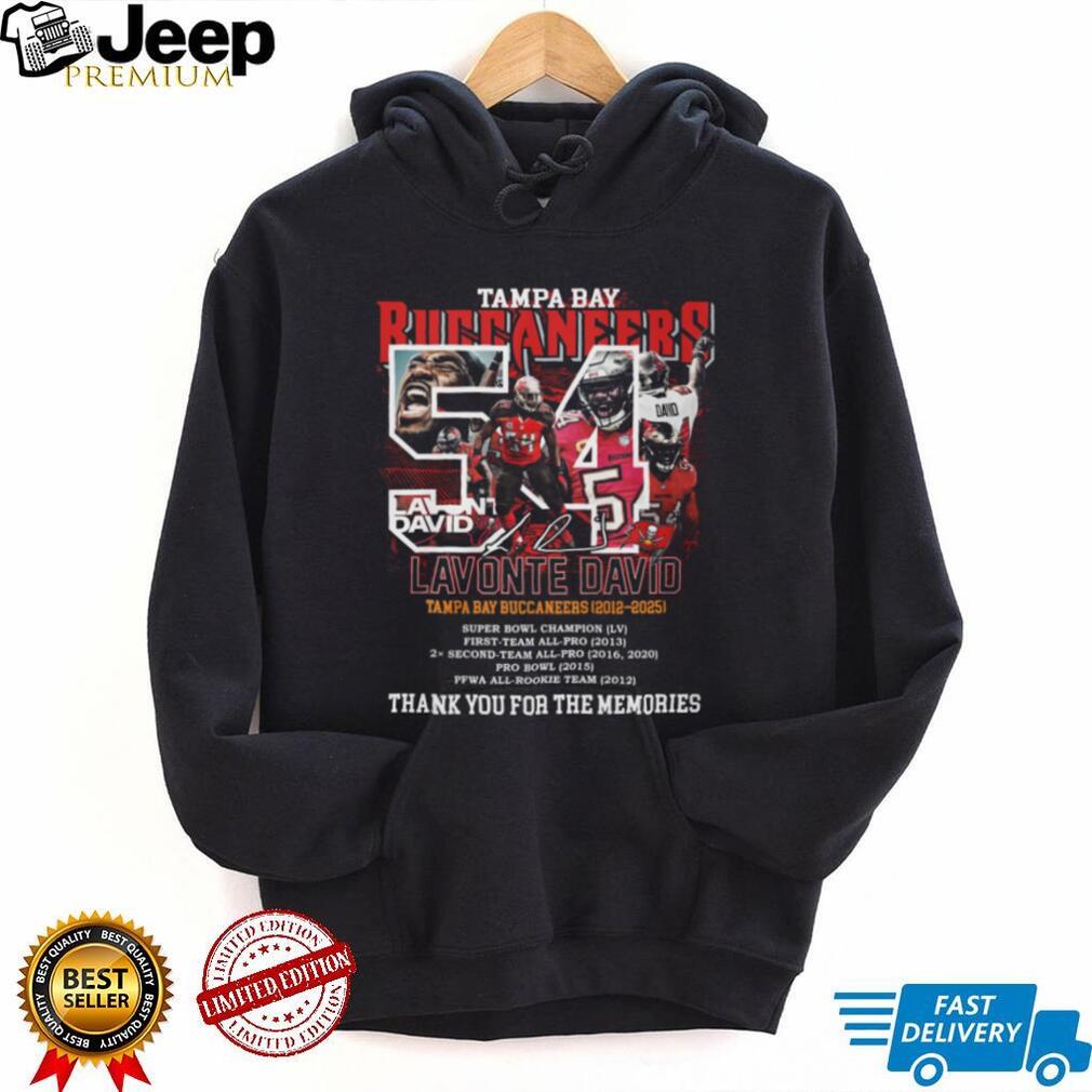 Lavonte David #54 Tampa Bay Buccaneers Career Tribute T Shirt