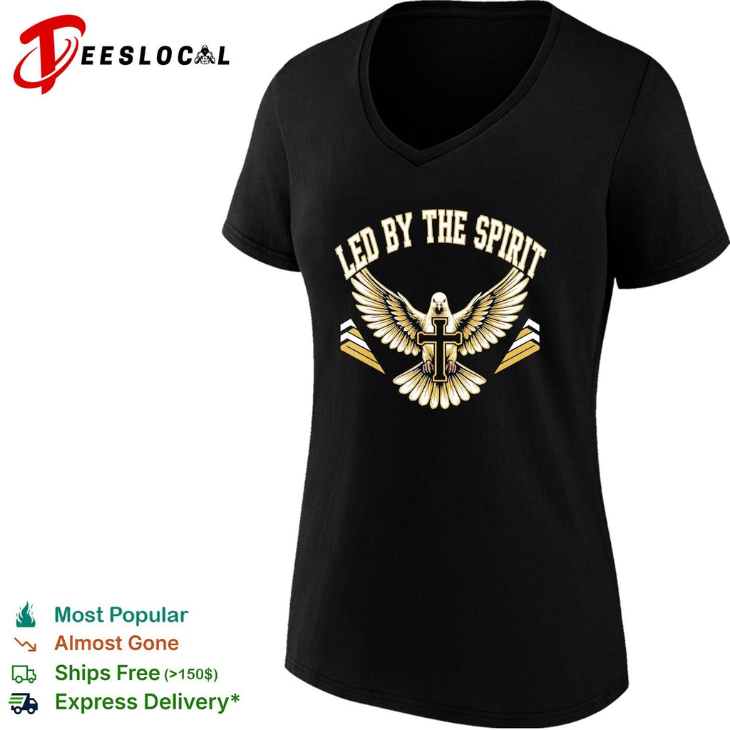 Led by the Spirit Dove with Cross Religious Faith Christian Symbol shirt