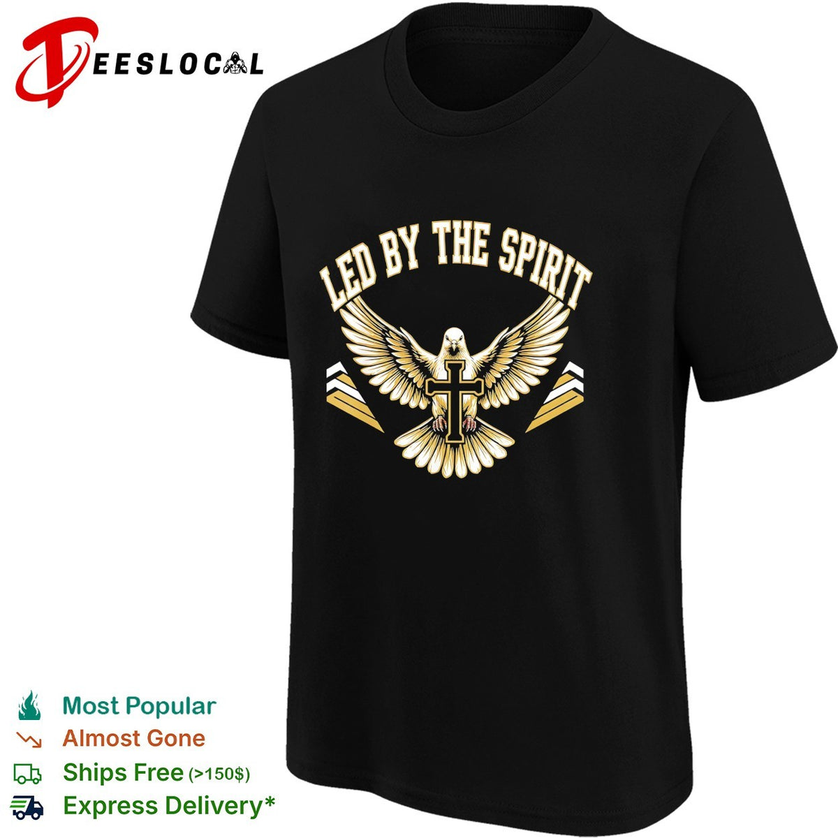 Led by the Spirit Dove with Cross Religious Faith Christian Symbol shirt