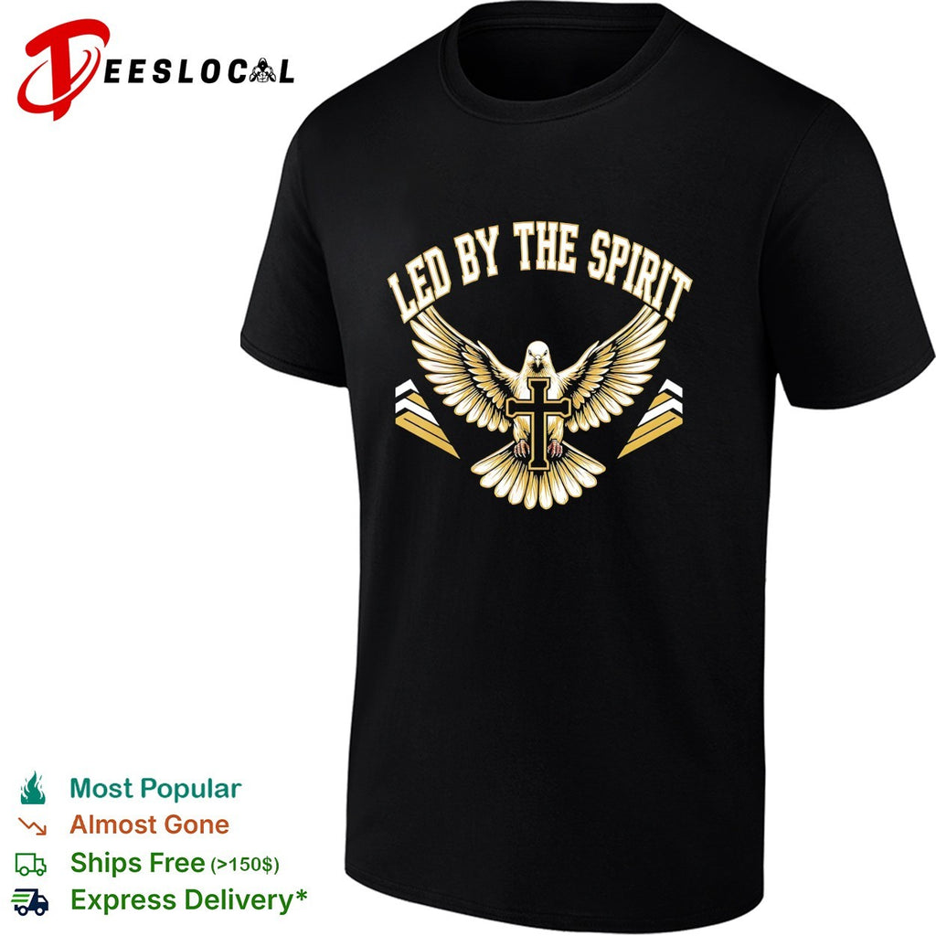 Led by the Spirit Dove with Cross Religious Faith Christian Symbol shirt