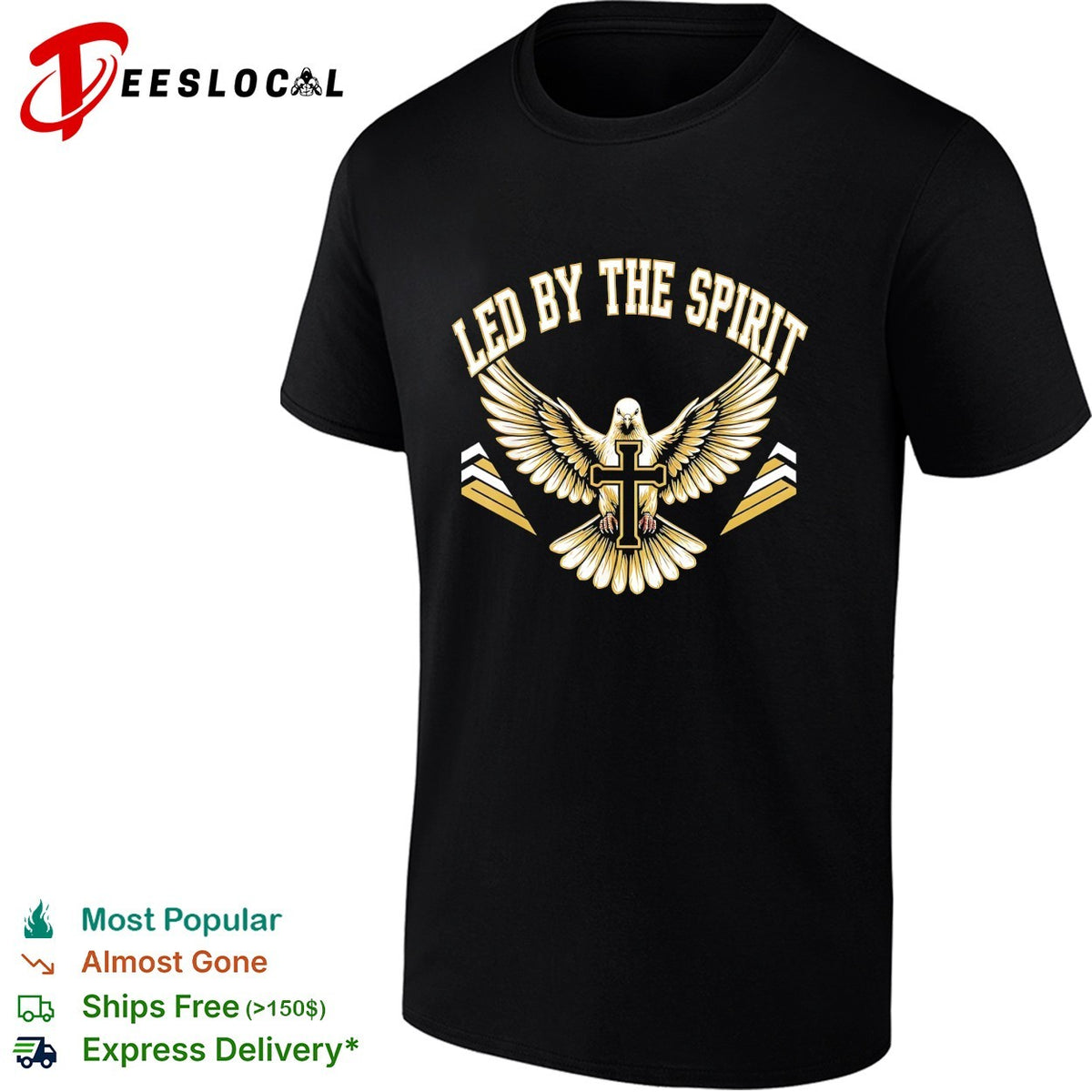 Led by the Spirit Dove with Cross Religious Faith Christian Symbol shirt