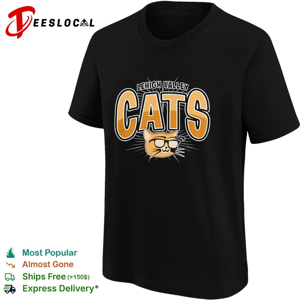 Lehigh Valley Cats nerdy cat with glasses shirt