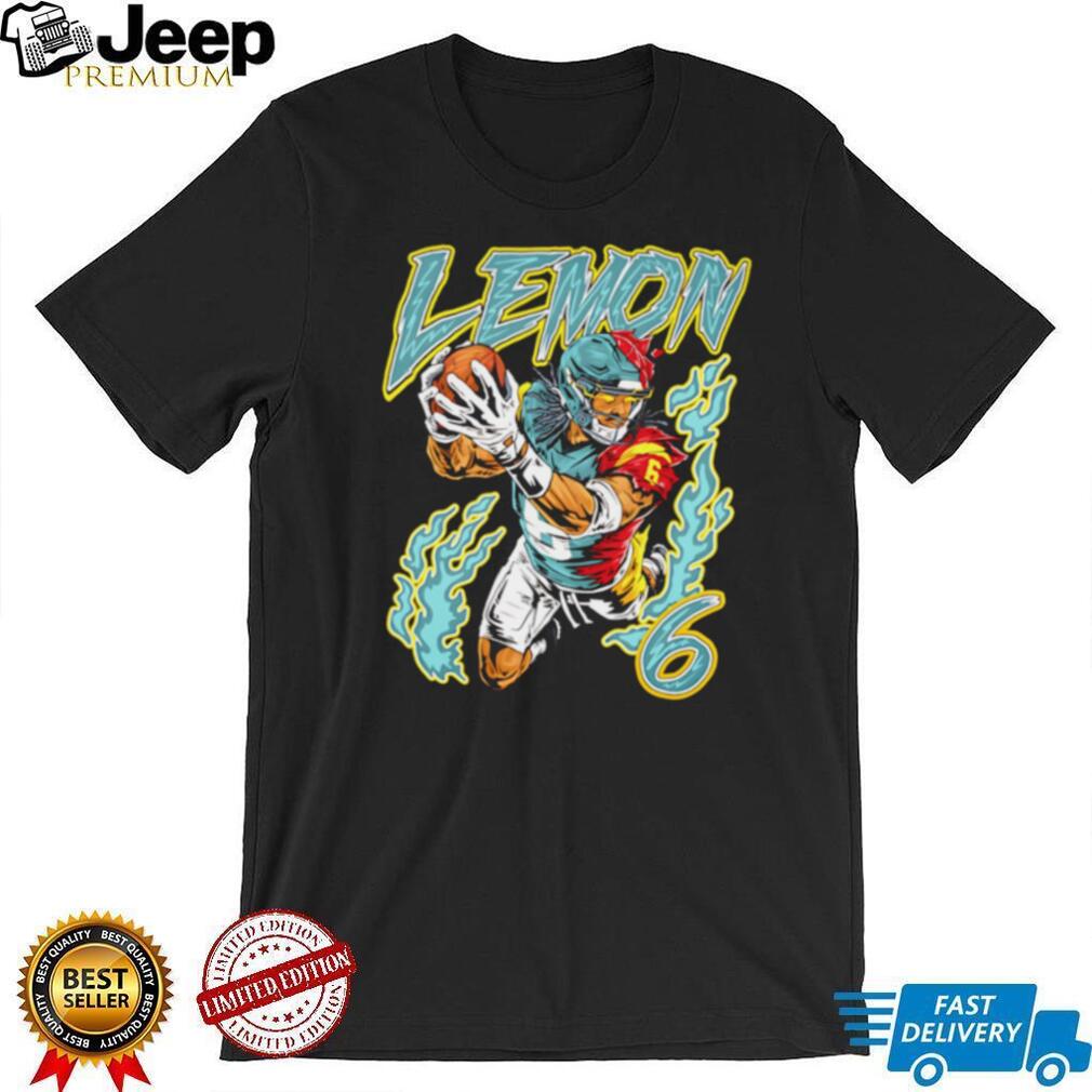 Lemon 6 Football Player Flame Neon Athletic T Shirt
