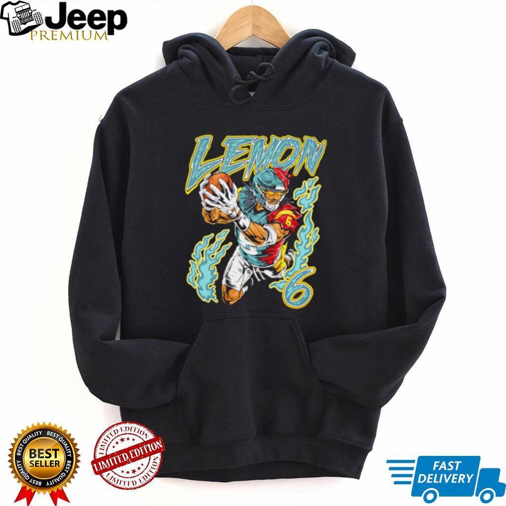 Lemon 6 Football Player Flame Neon Athletic T Shirt