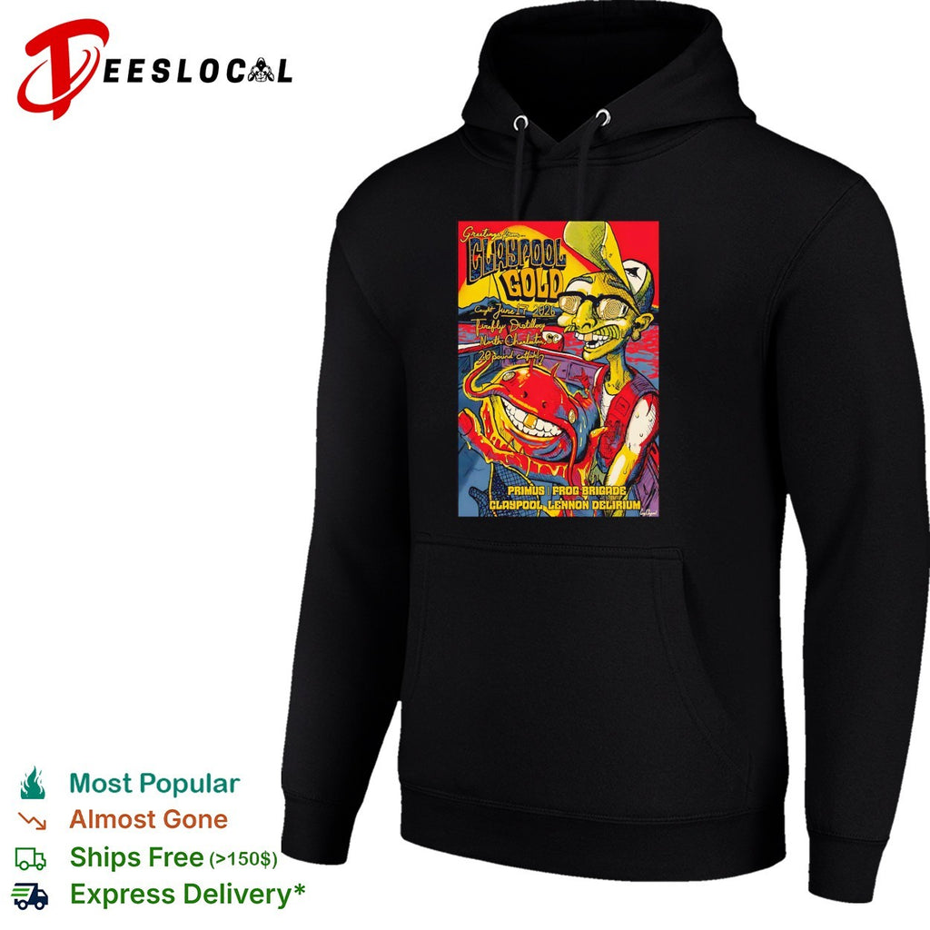 Les Claypool Primus Frog Brigade Lennon Delirium Greetings from Claypool Gold shirt
