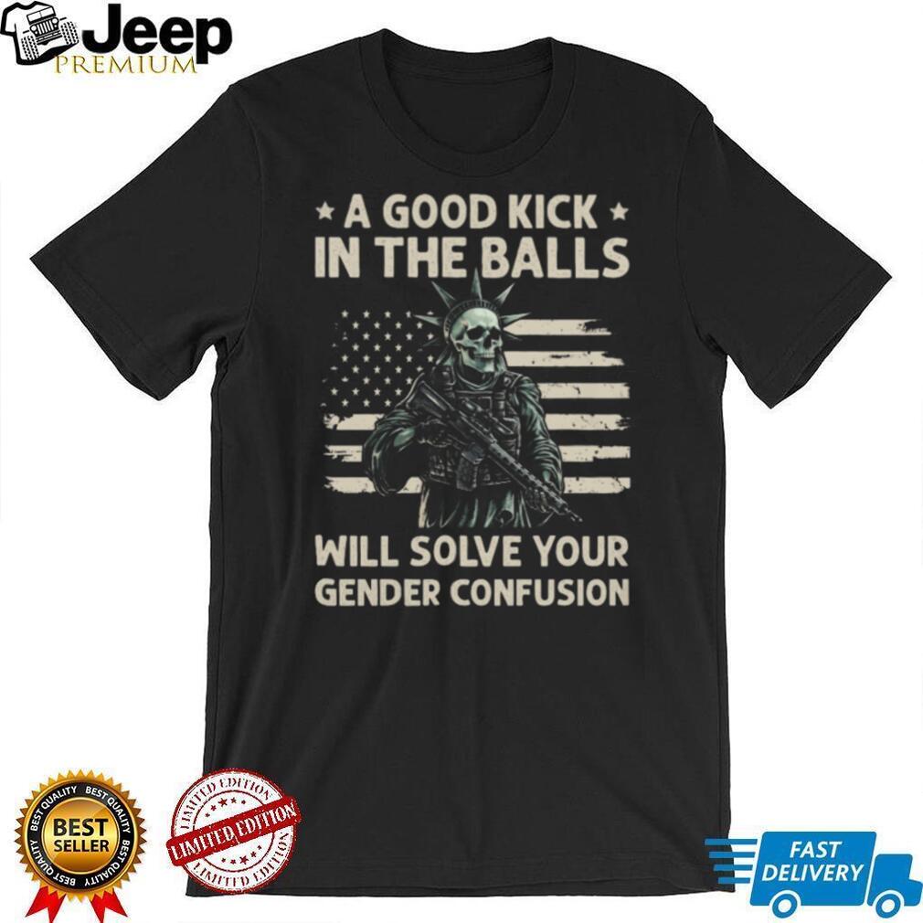 Liberty Skeleton Soldier Patriotic Solve Gender Confusion T Shirt