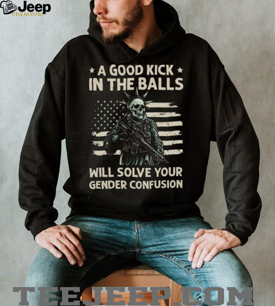 Liberty Skeleton Soldier Patriotic Solve Gender Confusion T Shirt
