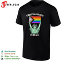 Liberty and Justice for All Statue of Liberty Progress Pride Flag shirt