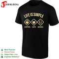 Life is simple Coffee Cats and Books shirt