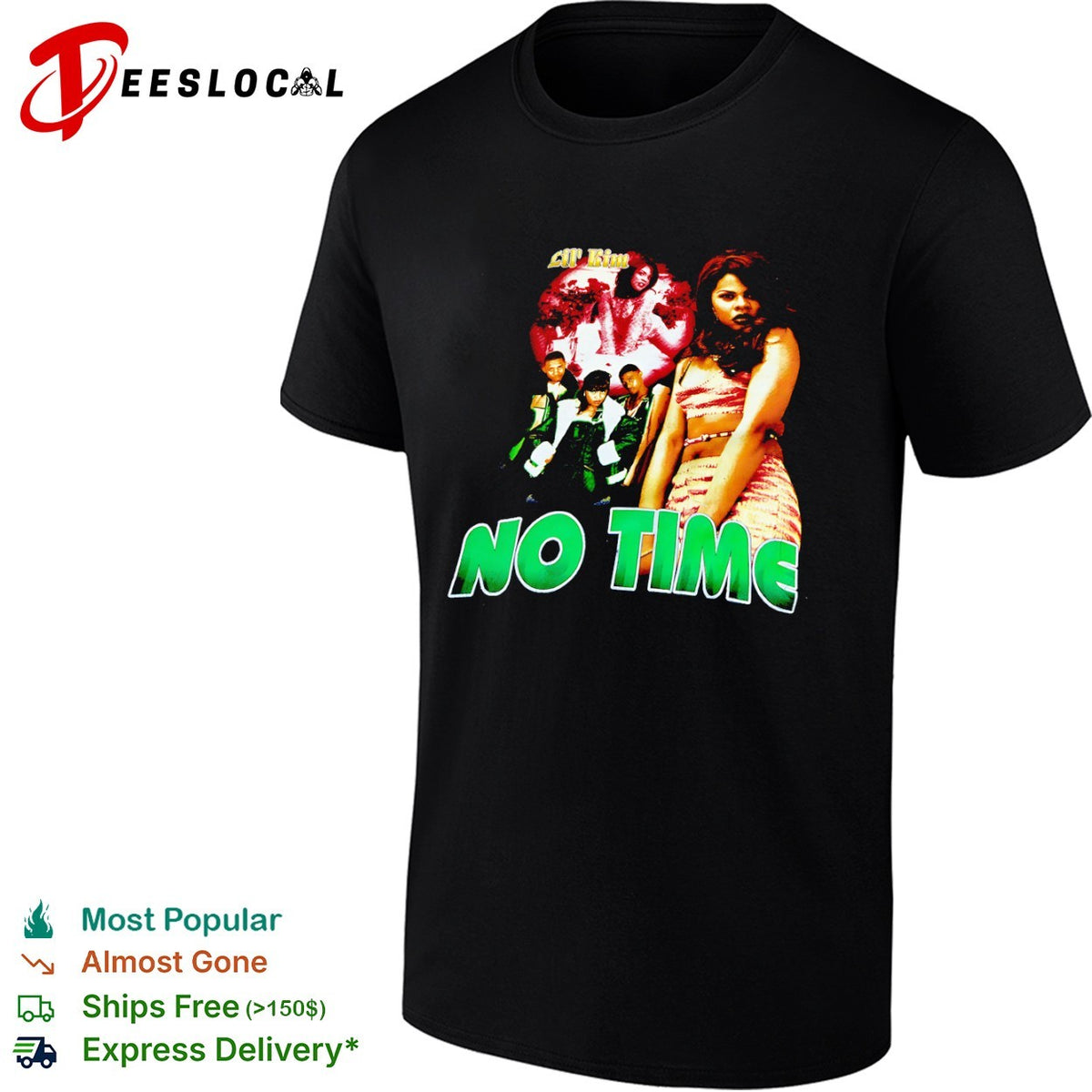 Lil Kim No Time concert 90s hip hop music artist apparel retro rap music shirt
