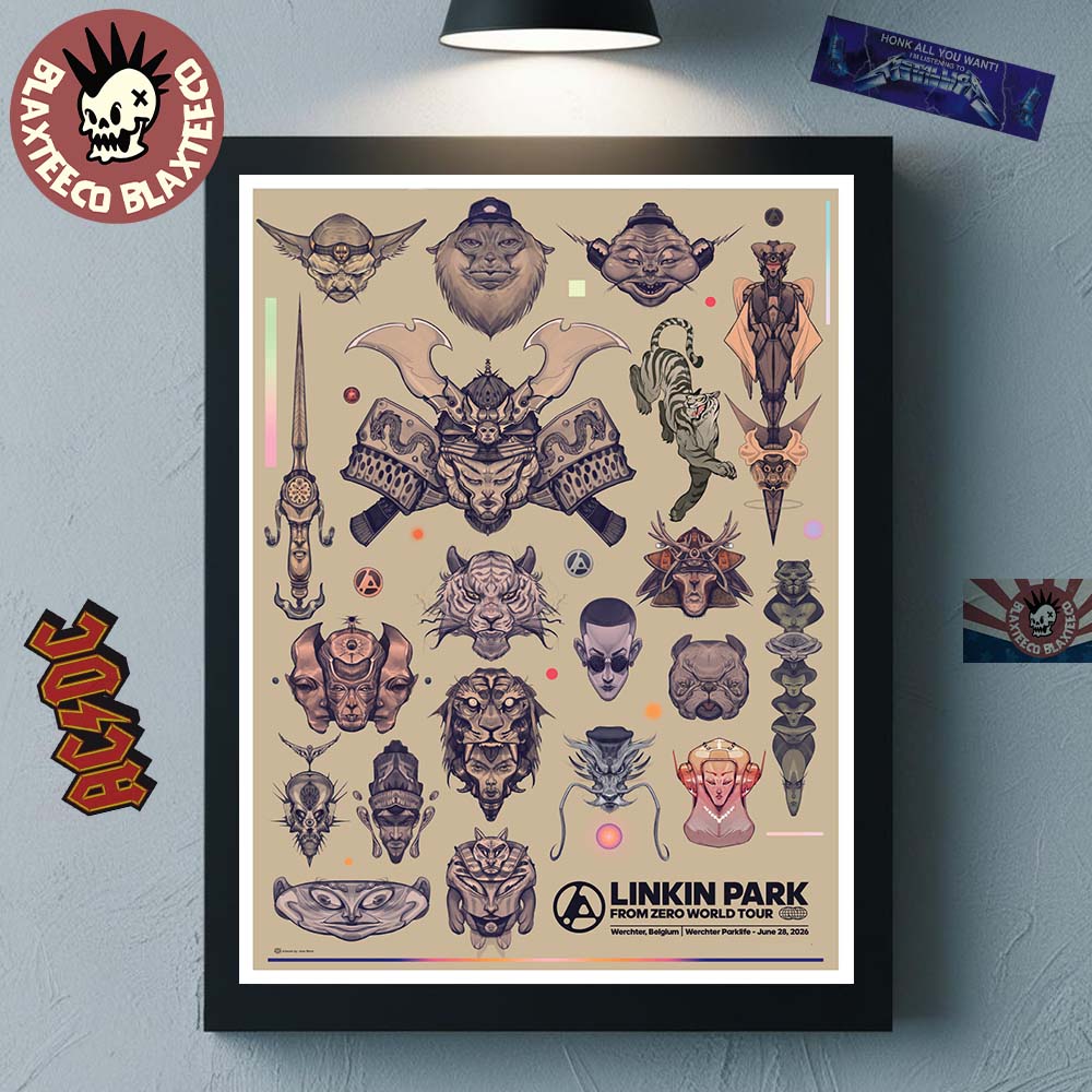 Linkin Park From Zero 2026 Tour Werchter Belgium Poster At Werchter Parklife On June 28 2026 Art By Jose Mertz Decor Poster Canvas