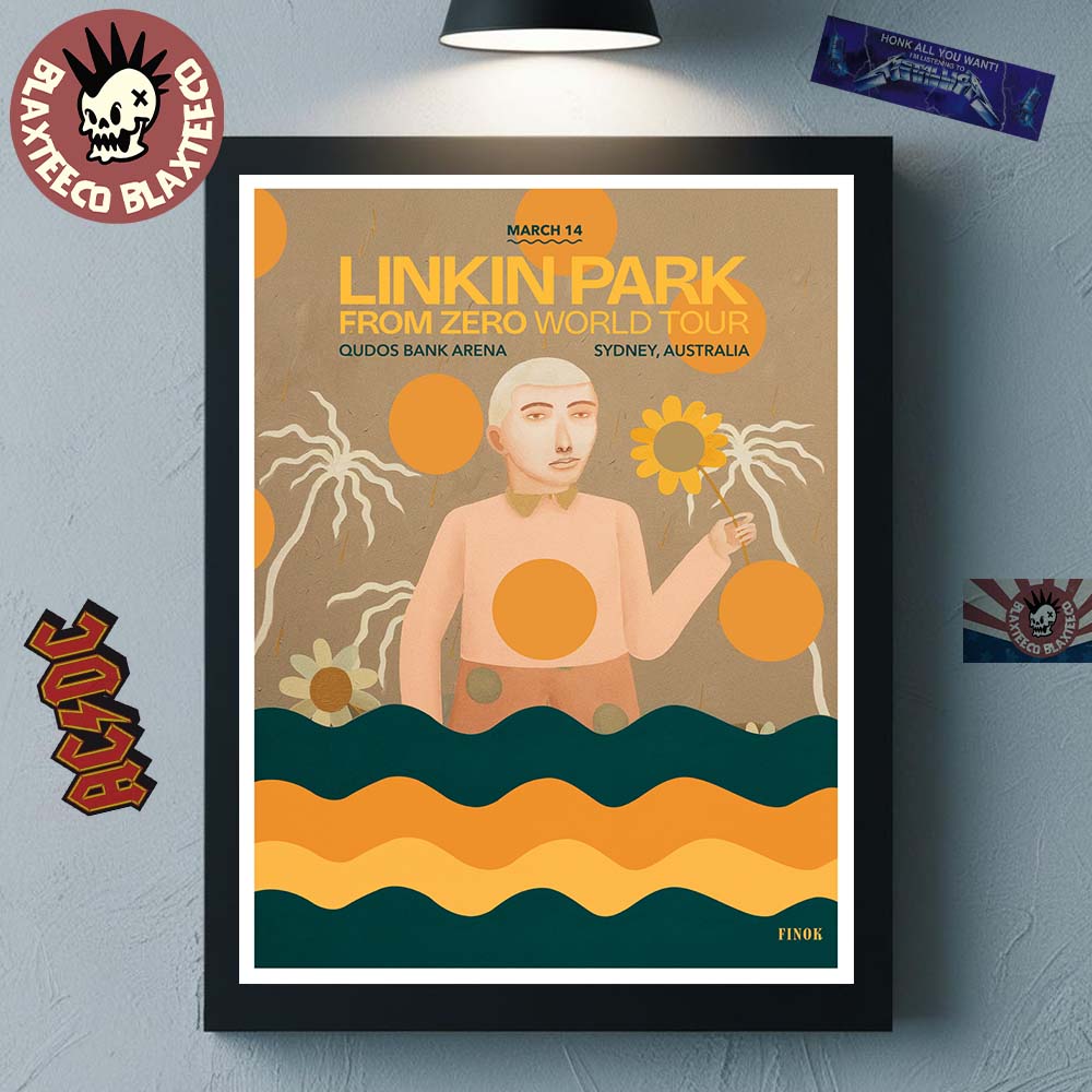 Linkin Park From Zero World Tour Sydney Australia 2026 Night 1 Gig Poster At Qudos Bank Arena On March 14 2026 Poster Canvas