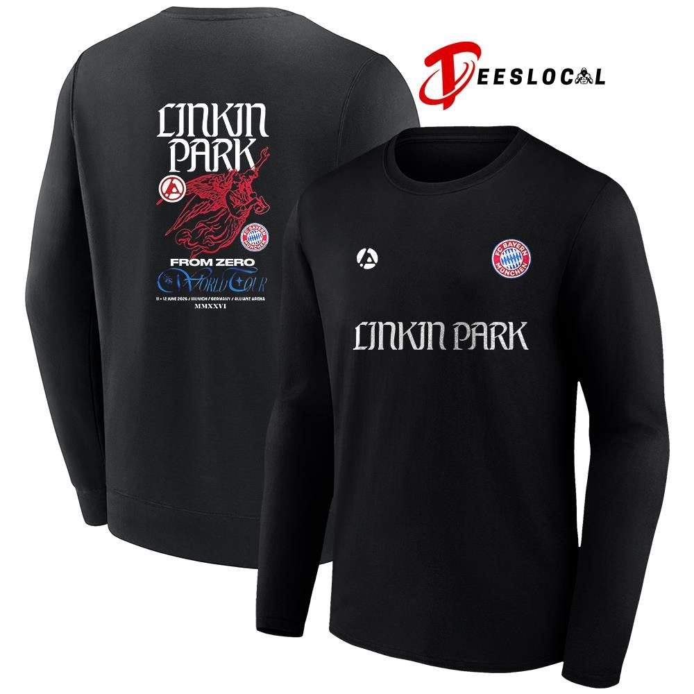 Linkin Park From Zero World tour x FC Bayern Munchech logo graphic shirt