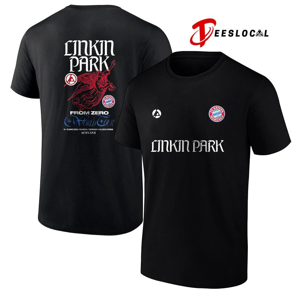 Linkin Park From Zero World tour x FC Bayern Munchech logo graphic shirt