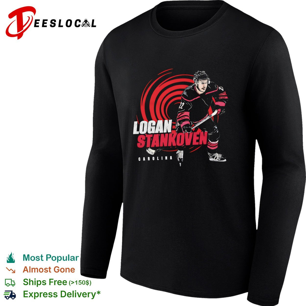 Logan Stankoven NHL Carolina Hurricanes hockey shirt