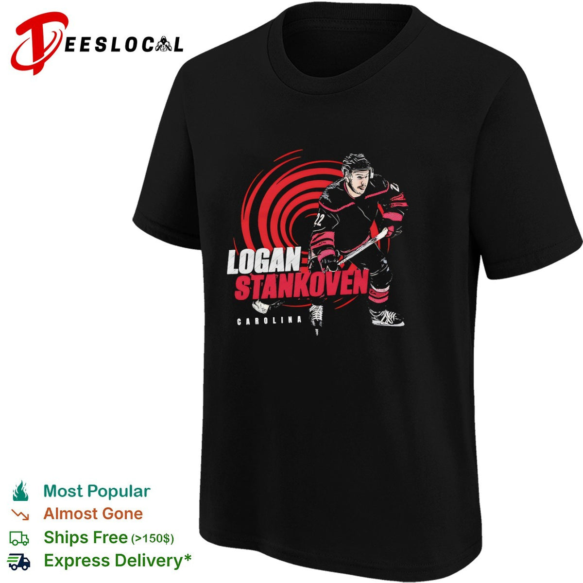 Logan Stankoven NHL Carolina Hurricanes hockey shirt