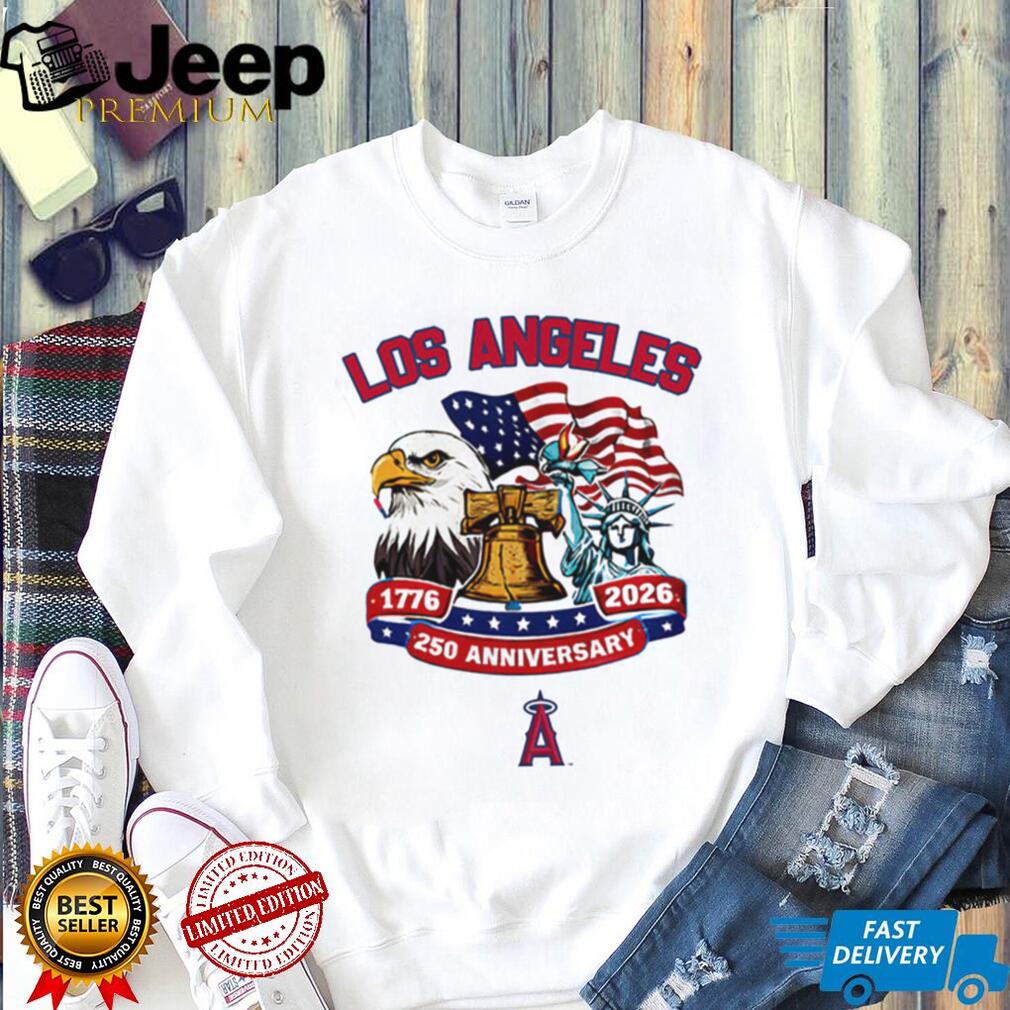 Los Angeles Angels 250th Anniversary 1776 2026 Patriotic Baseball Jersey T Shirt