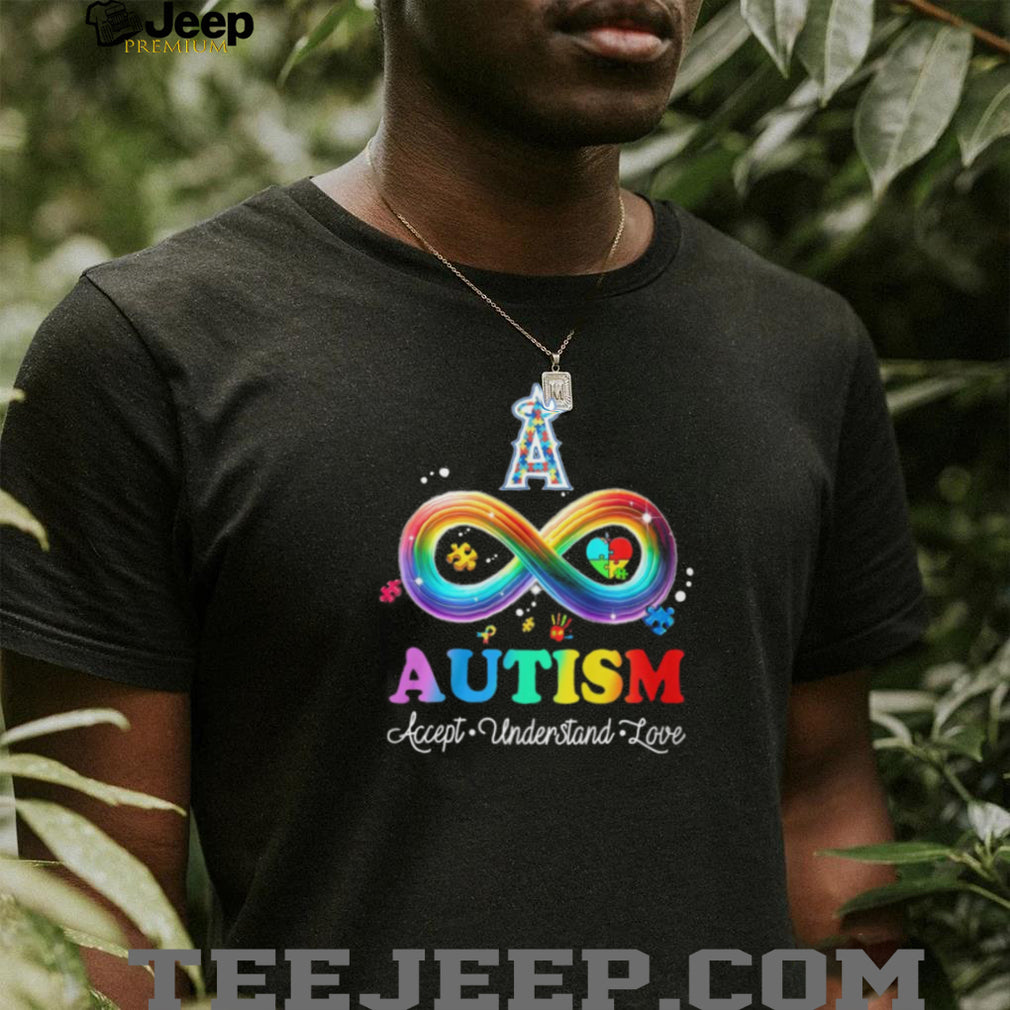 Los Angeles Angels Autism Awareness Infinity Rainbow Accept Understand Love T Shirt