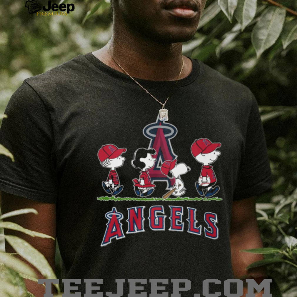 Los Angeles Angels Peanuts Characters Baseball Shirt